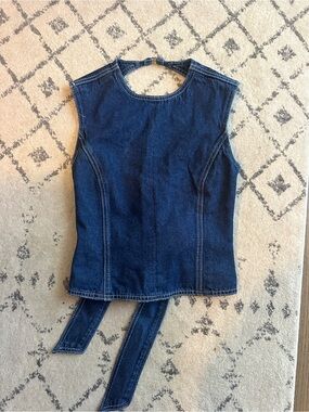 Lioness Dark Blue Denim Tie-Back Tank